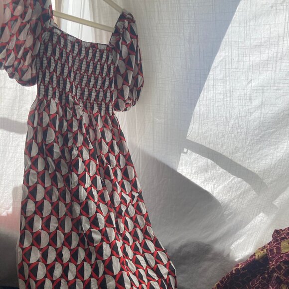 Cynthia Rowley Geometric-print Cotton Midi Dress - Picture 3 of 8